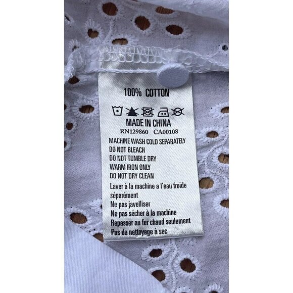 Rhythm Women's White Cotton Jungle Floral Eyelet Sleeveless Tank Top - Picture 4 of 16